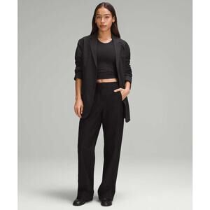 Lululemon Utilitech Relaxed Fit Mid Rise Black Wide Leg Pants Trousers Size 4